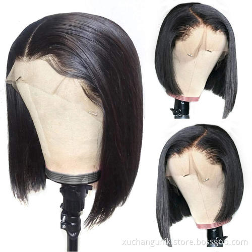 raw human hair short bob lace front wigs for black women,8 inch bob wig human hair, cuticle aligned human hair lace front wig